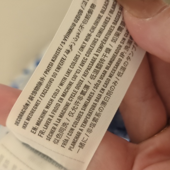 Abercrombie and Fitch Emerson Poplin Puff Sleeve blue white floral midi dress - Picture 10 of 10